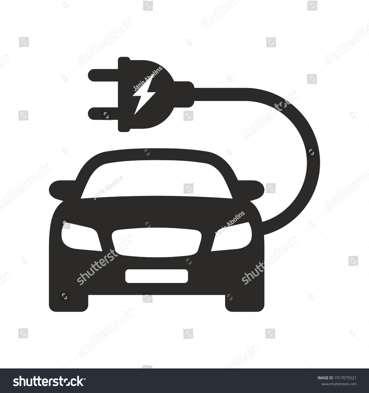 SVG of Electric car icon. EV. Electric vehicle. Charging station. Vector icon isolated on white background. svg