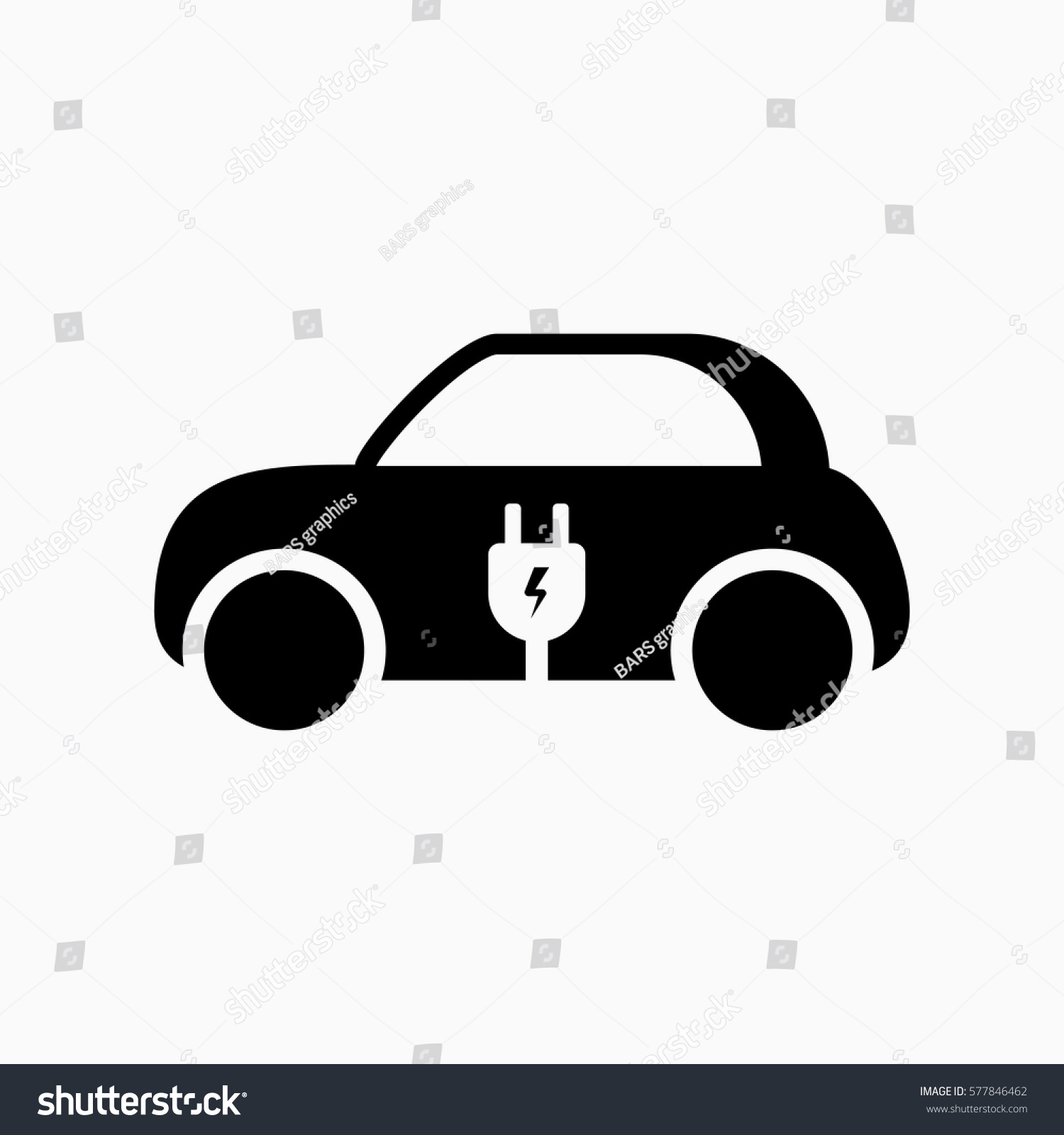 Electric Car Icon Vector Illustration Ecar Stock Vector Royalty Free 577846462 0739