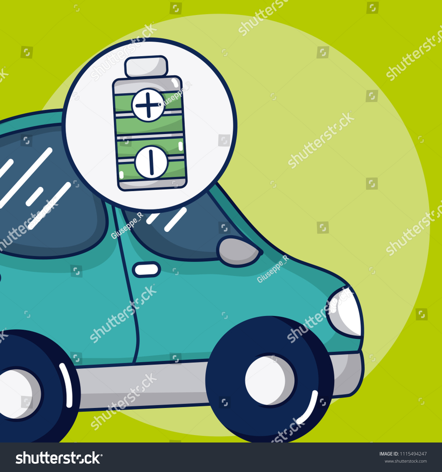 Electric Car Vehicle Stock Vector (Royalty Free) 1115494247 Shutterstock