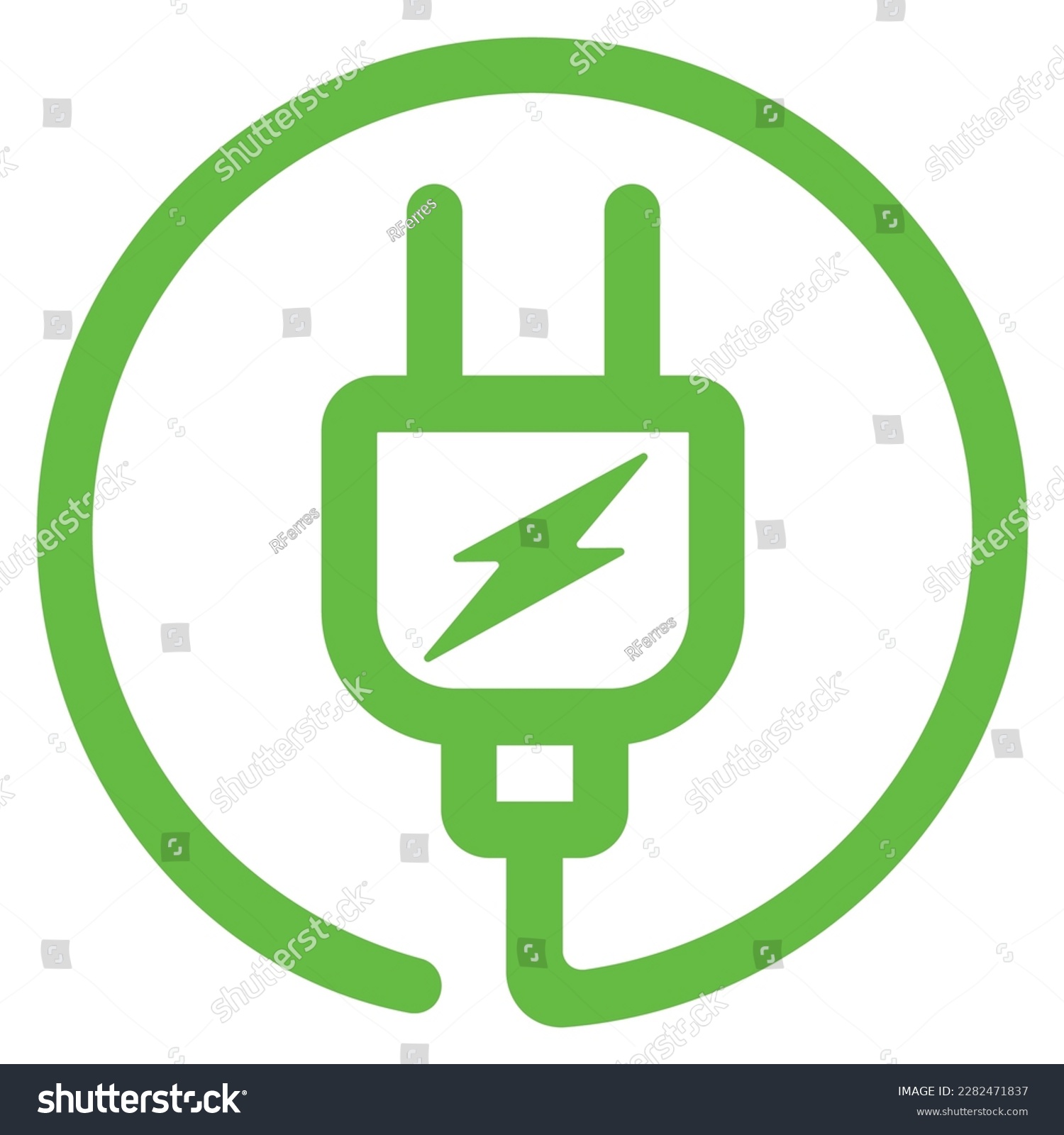 SVG of Electric car with E plug green icon symbol, Hybrid vehicles charging point logotype, Eco friendly vehicle concept, Vector illustration svg