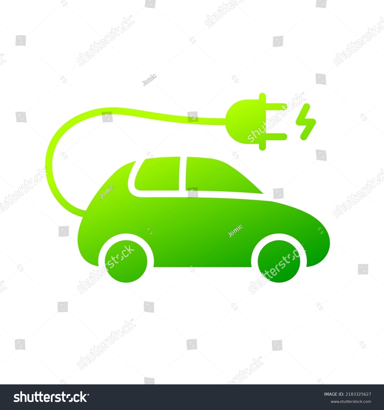 SVG of Electric car with plug green icon symbol, Hybrid vehicles charging point logotype, Eco friendly vehicle concept, Vector illustration svg