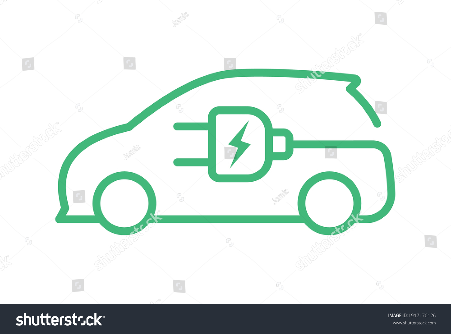 SVG of Electric car with plug icon symbol, EV car, Green hybrid vehicles charging point logotype, Eco friendly vehicle concept, Vector illustration svg