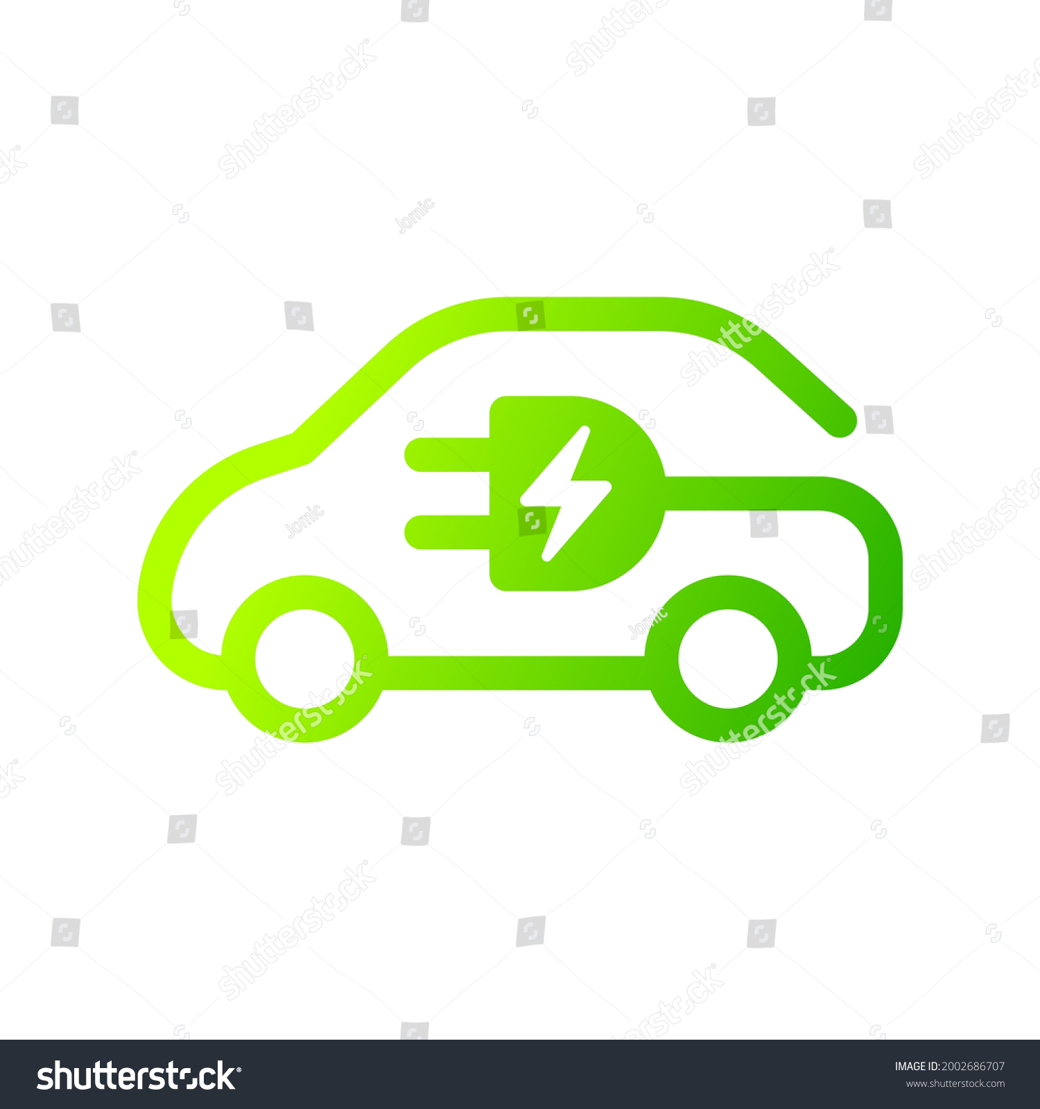 SVG of Electric car with plug icon symbol, EV car, Green hybrid vehicles charging point logotype, Eco friendly vehicle concept, Vector illustration svg