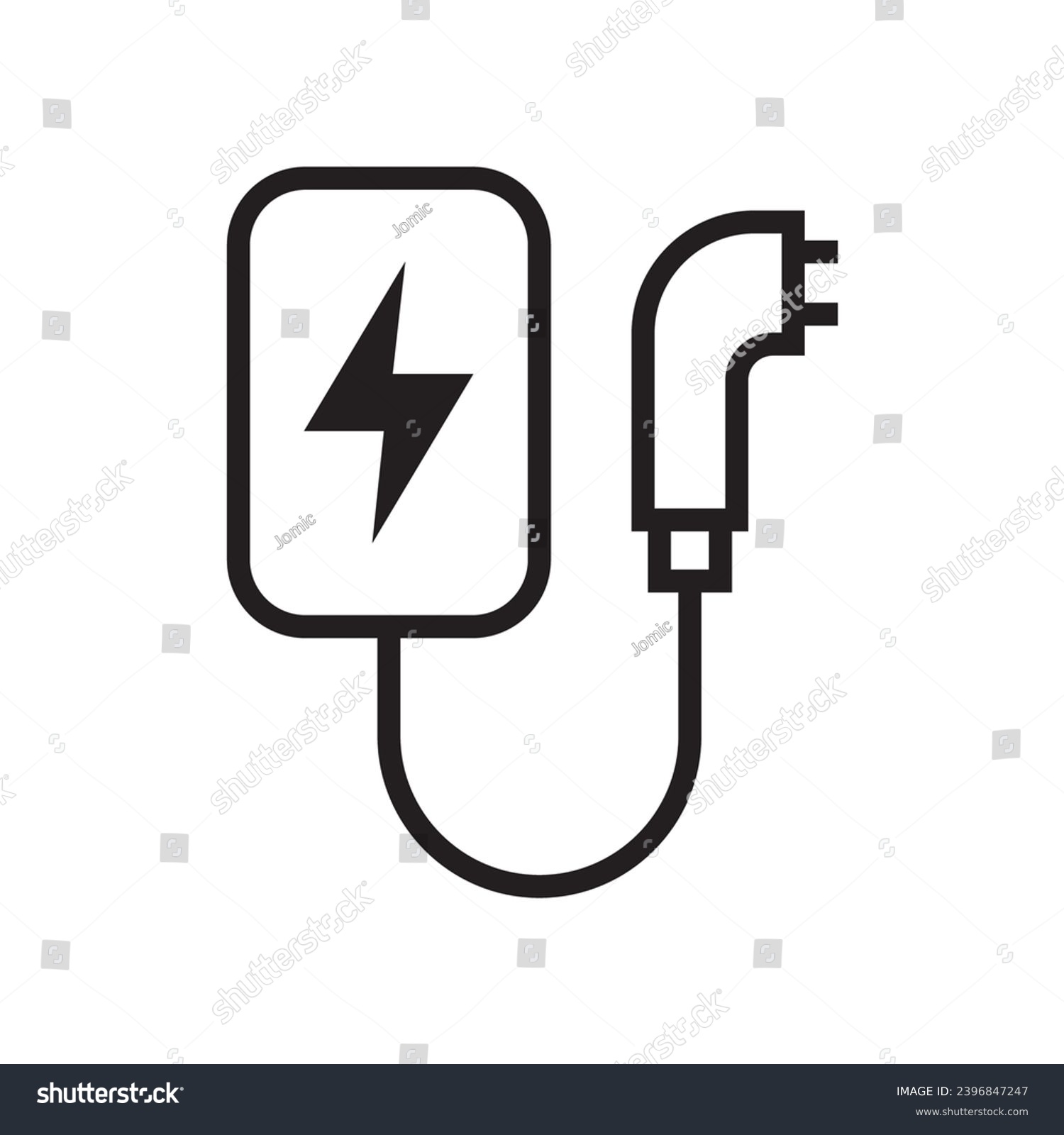 SVG of Electric charging icon, Ev charging point station, Stroke outline design, Vector illustration svg