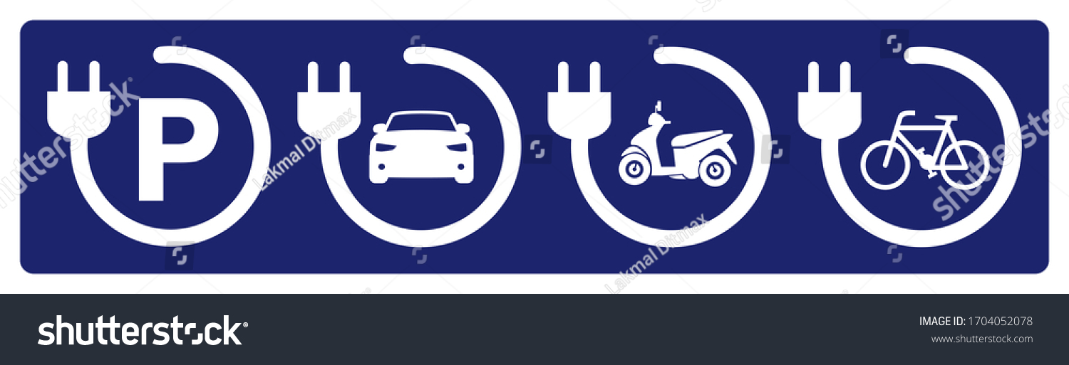 SVG of Electric charging point icons isolated on blue background svg