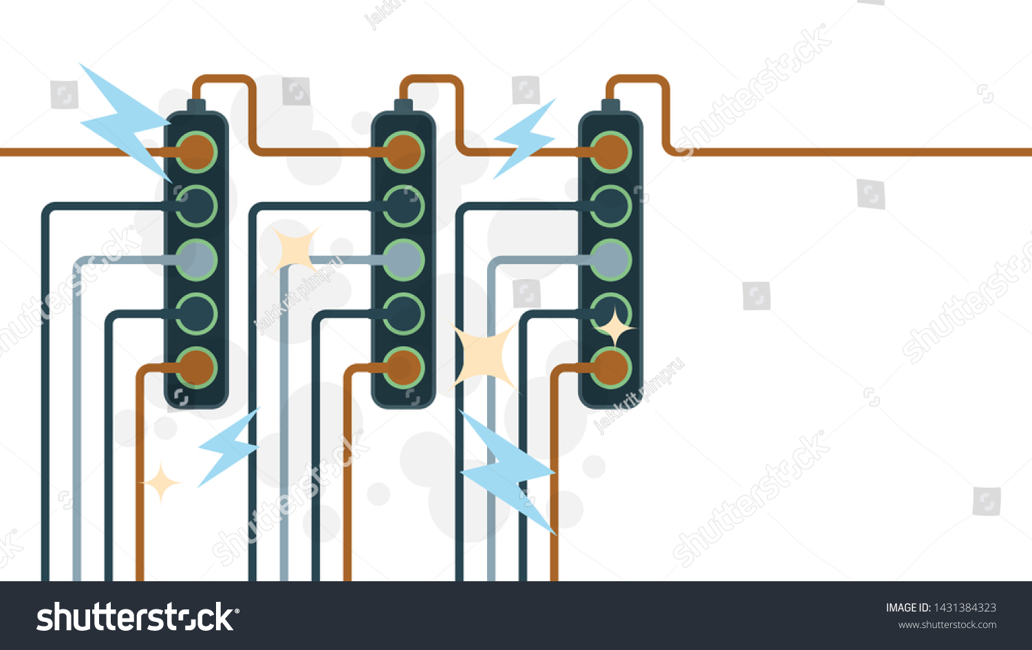 Electric Circuit Overload Power Strip Safety Stock Vector (Royalty Free ...