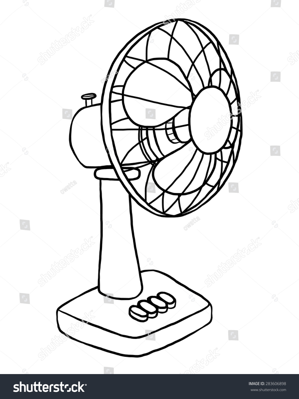 Electric Fan Cartoon Vector Illustration Black Stock Vector 283606898 ...