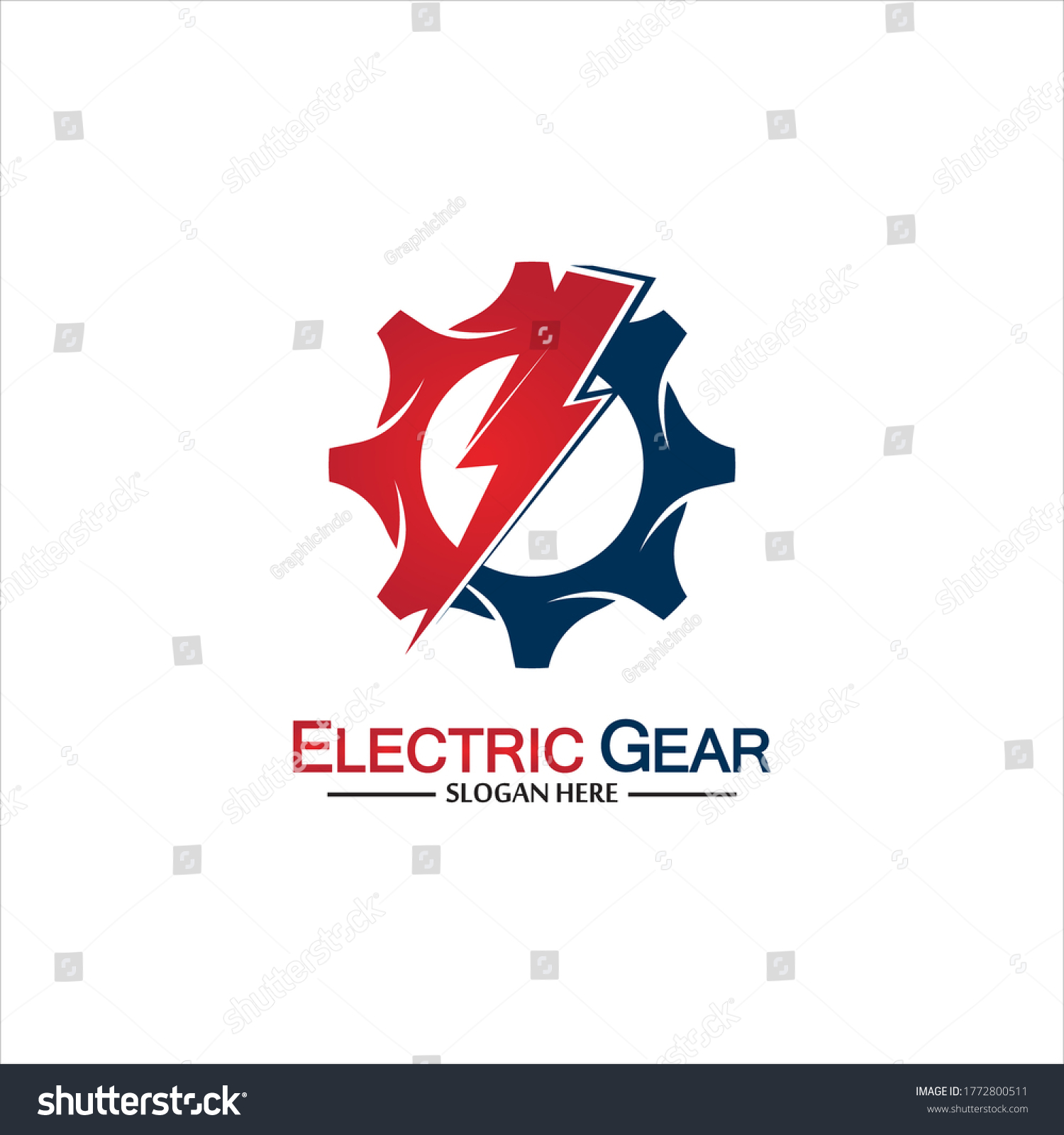 Electric Gear Vector Logo Template Illustration Stock Vector (Royalty ...