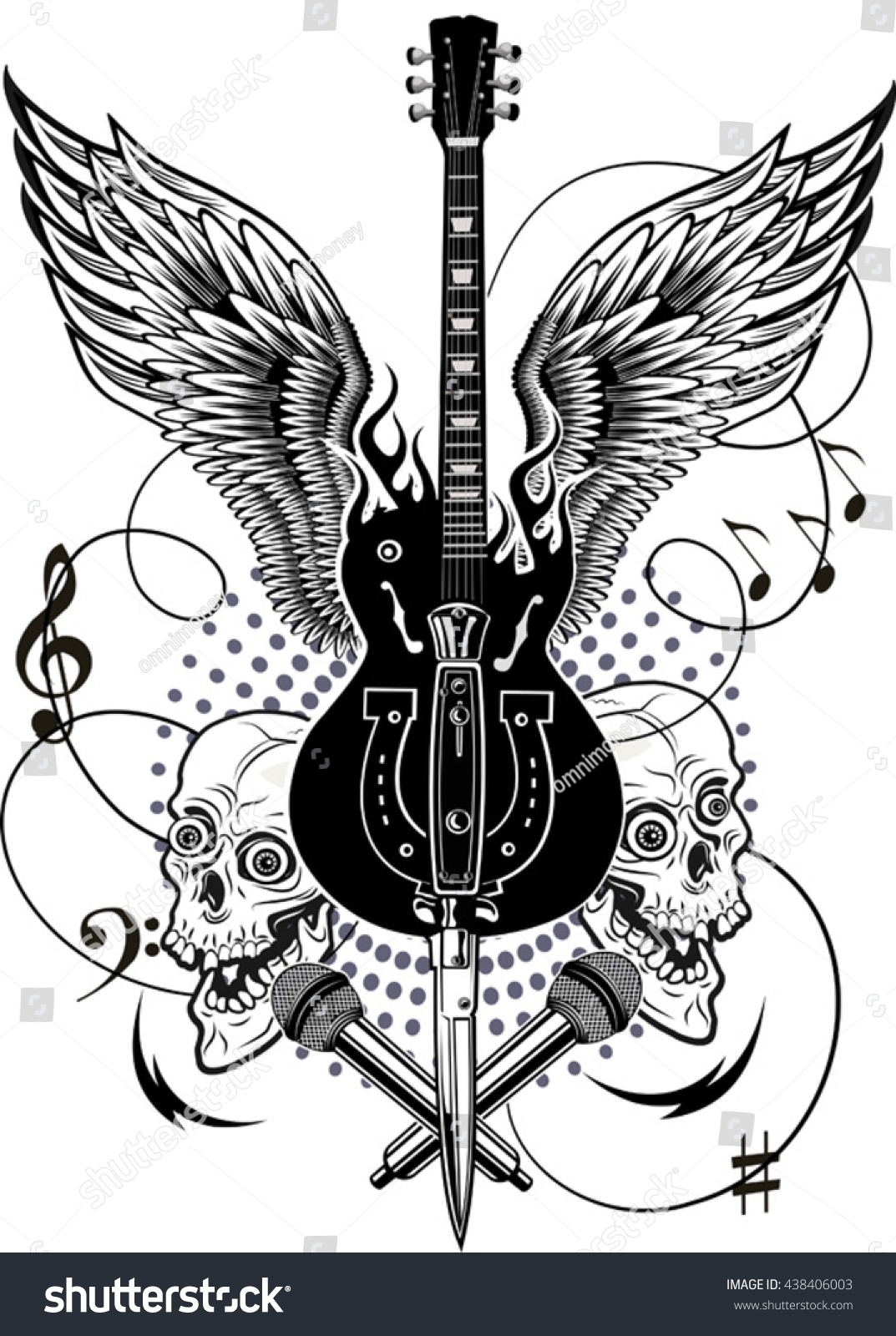 Electric Guitar Stock Vector (Royalty Free) 438406003 | Shutterstock