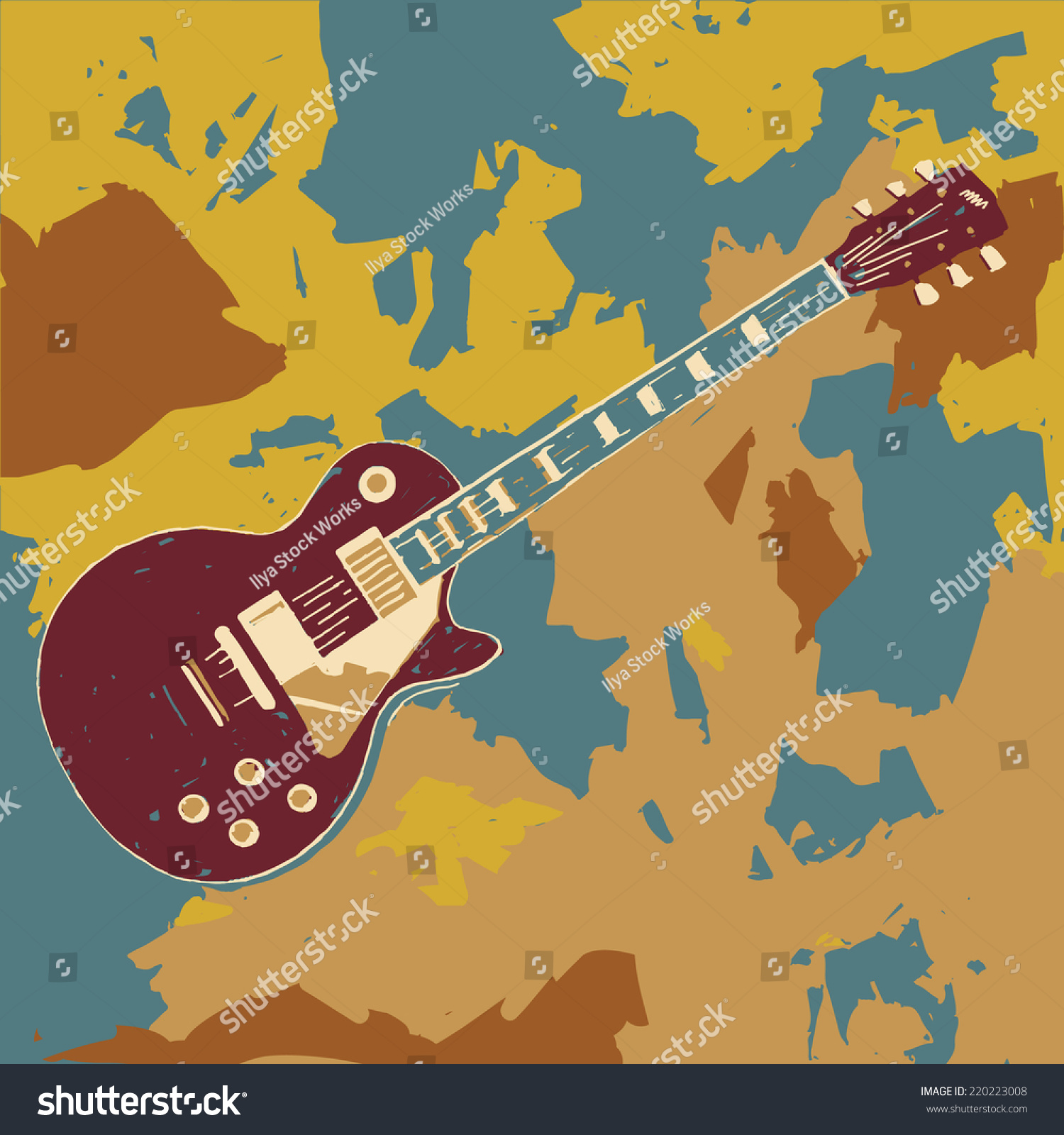Electric Guitar Vector Graphic Illustration - 220223008 : Shutterstock