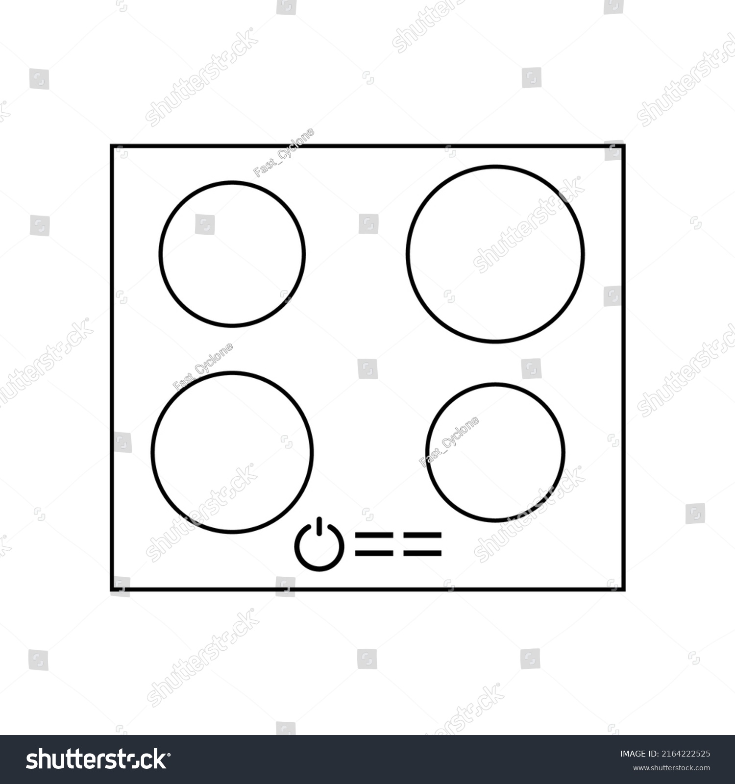 Electric Induction Hob Icon Cooktop Linear Stock Vector (Royalty Free ...