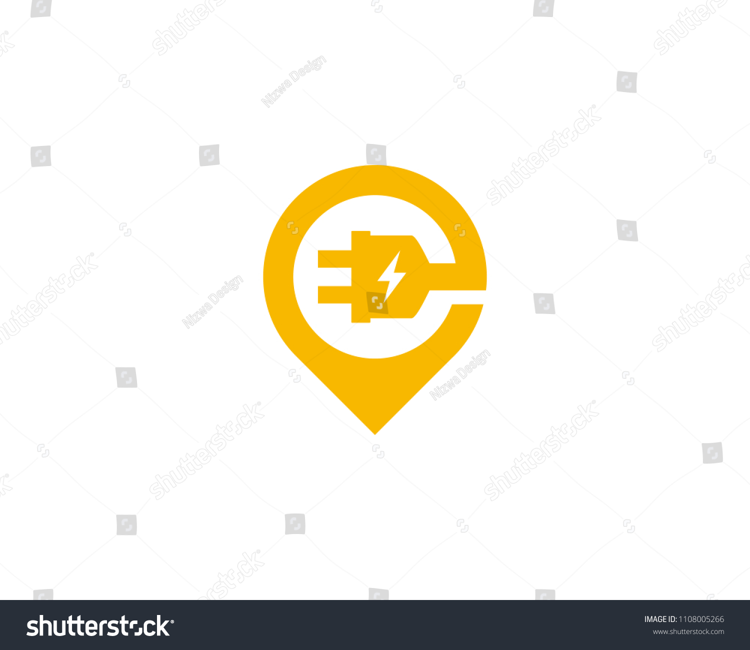 SVG of Electric Pin Icon Logo Design Element svg