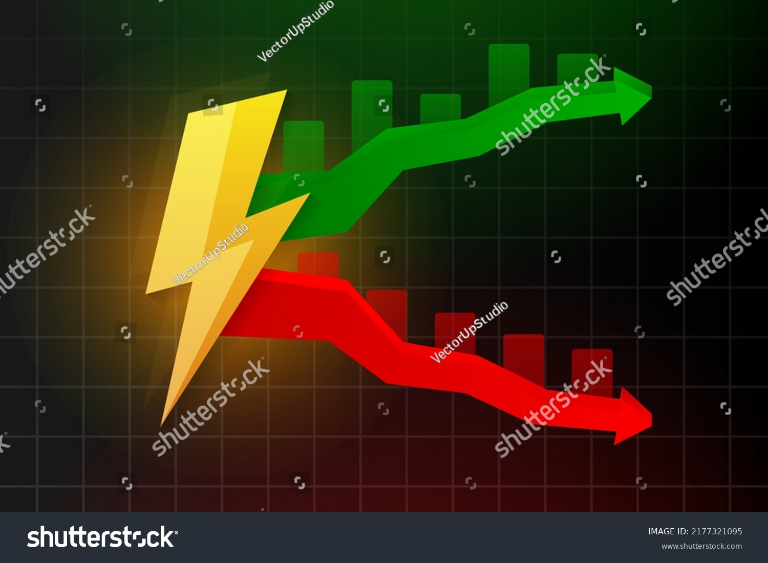 Electric Price Down Utility Bill Increase Stock Vector (Royalty Free