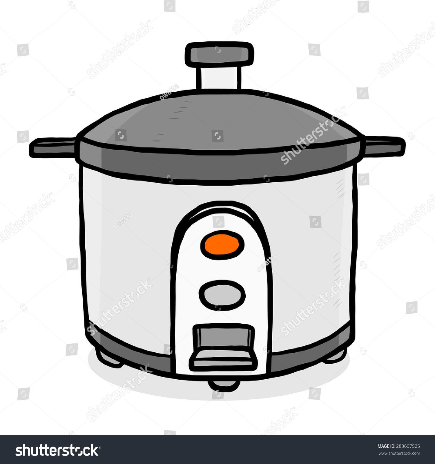 Electric Rice Cooker Cartoon Vector Illustration: เวกเตอร์สต็อก (ปลอด