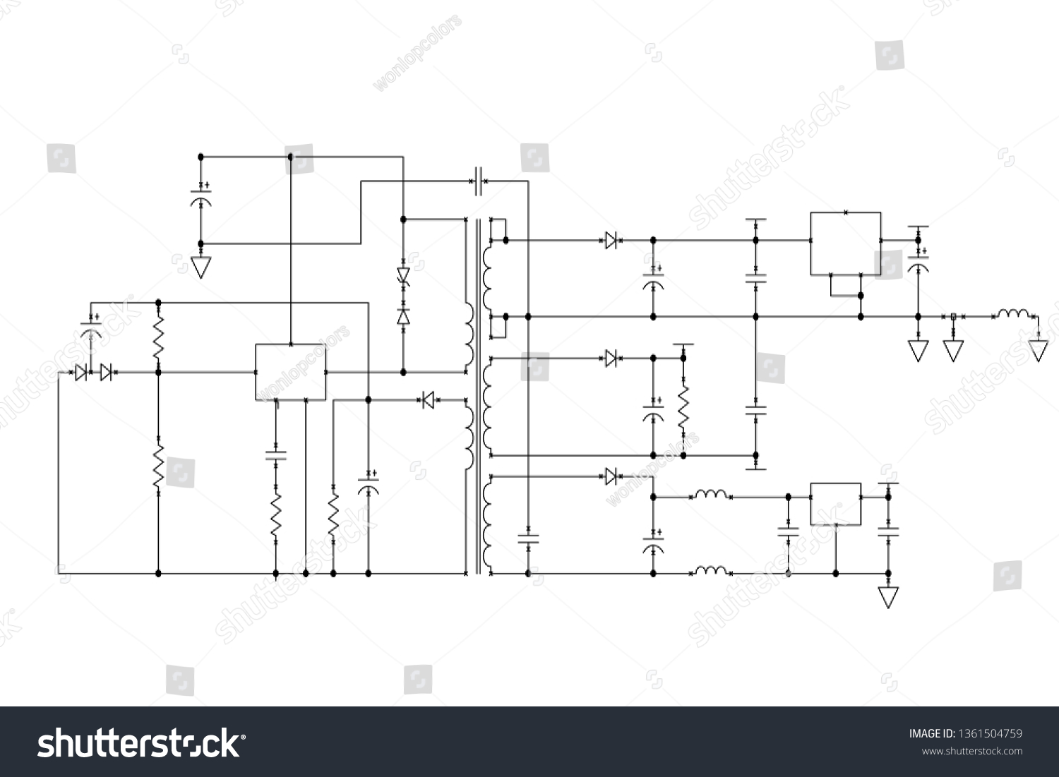 Electric Scheme Fantasy Technology Vector Background Stock Vector 