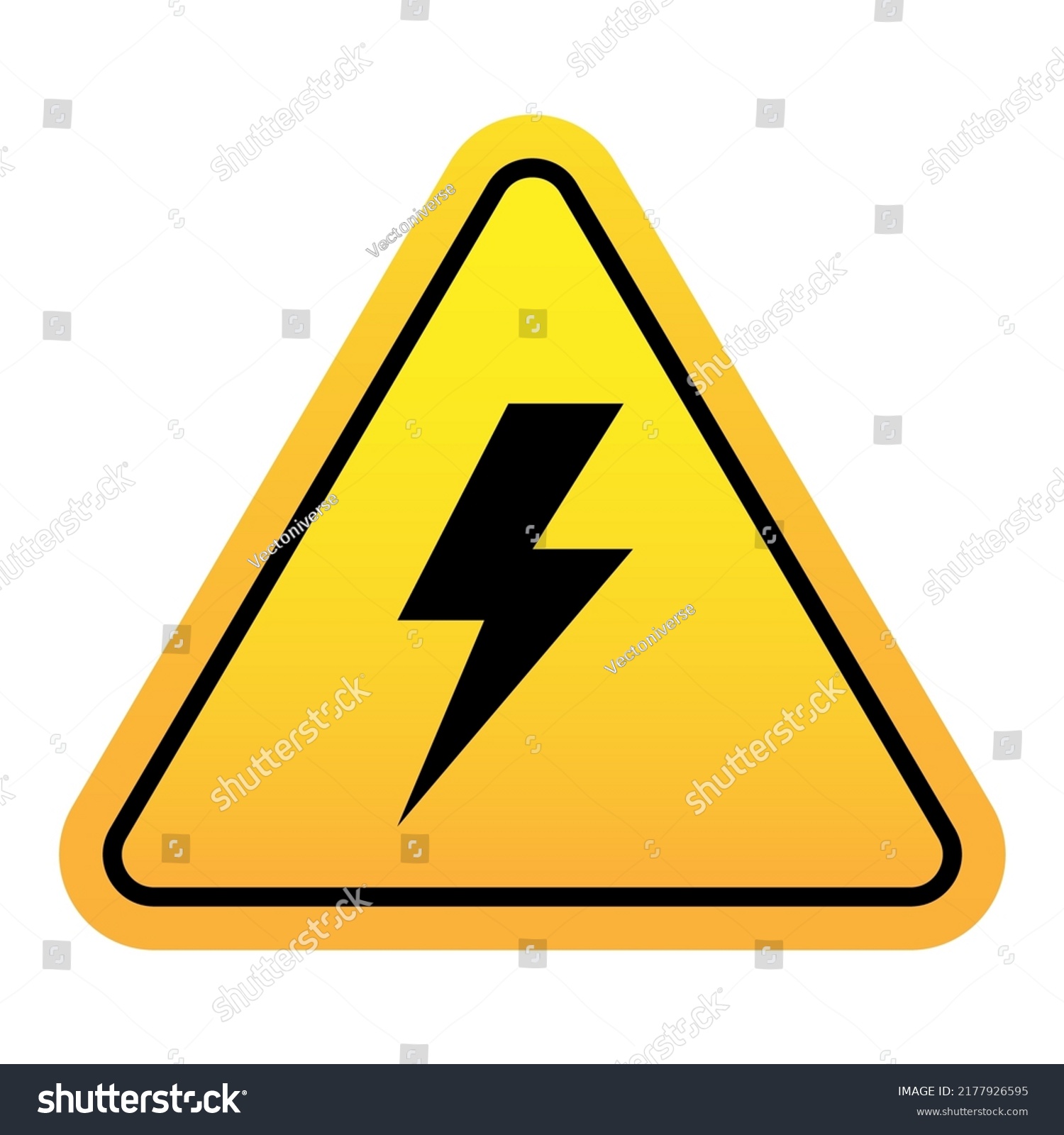 Electric Shock Hazard Vector Sign Isolated Stock Vector (Royalty Free ...