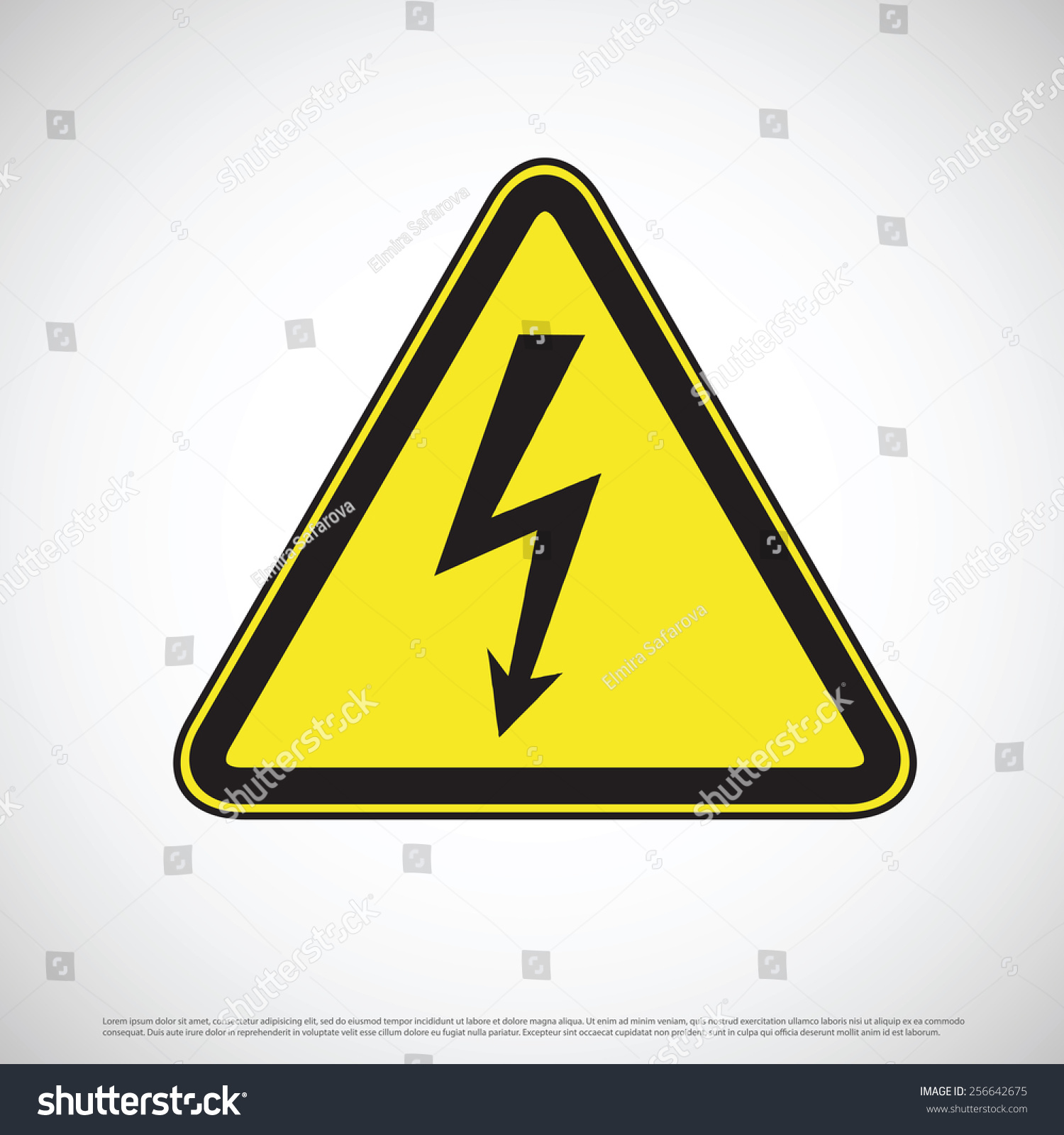 Electric Shock Hazard Warning Sign Stock Vector 256642675 - Shutterstock