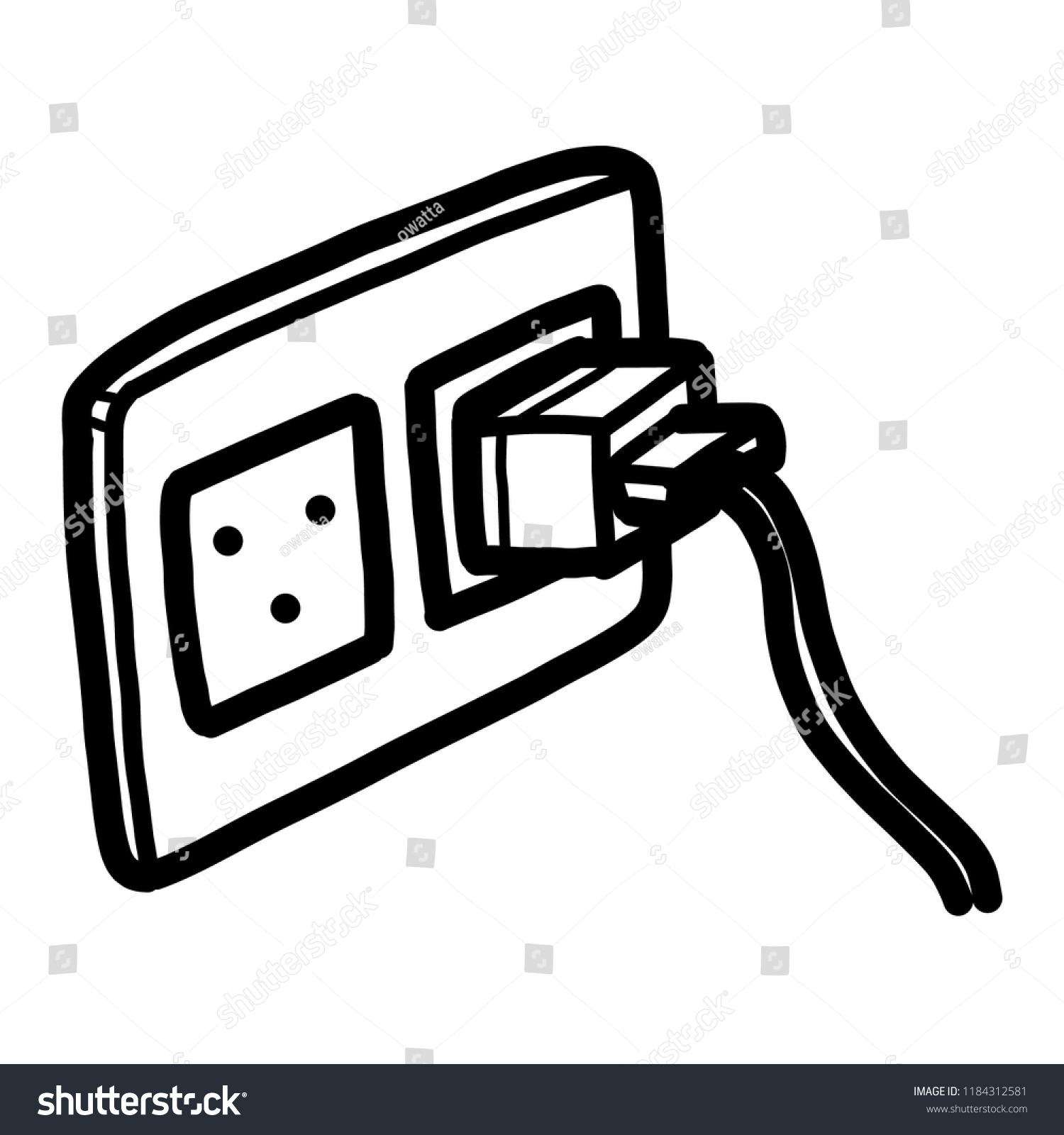 Electric Socket Plug Cartoon Vector Illustration Stock Vector (Royalty ...