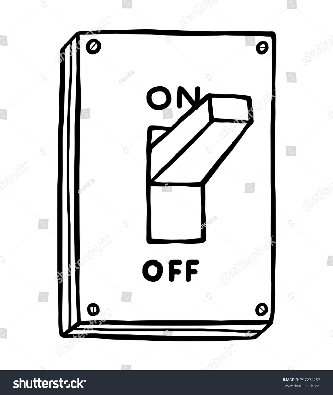 Electric Switch Cartoon Vector Illustration Black Stock Vector ...