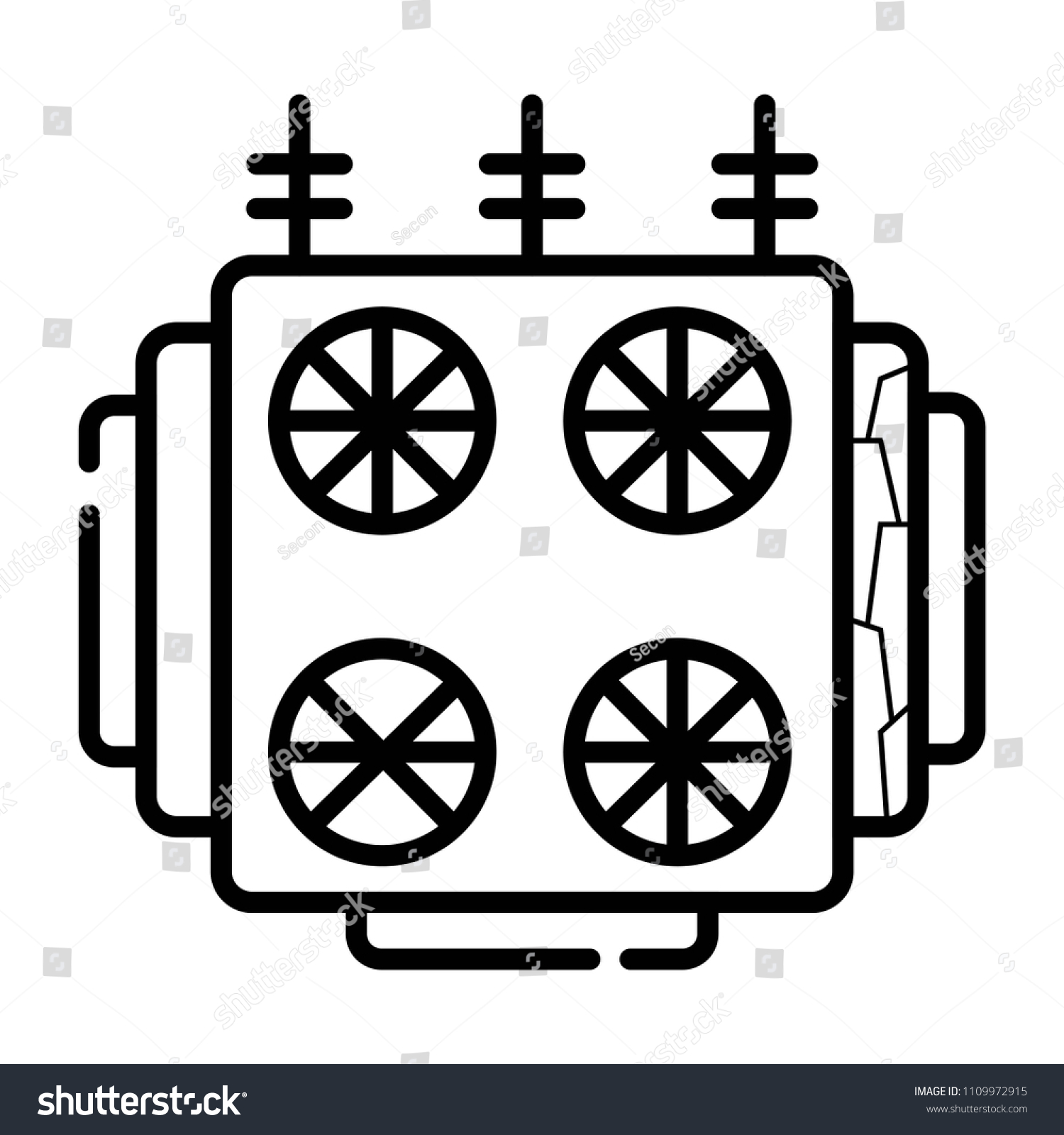 Electric Transformer Icon Vector Stock Vector (Royalty Free) 1109972915 ...