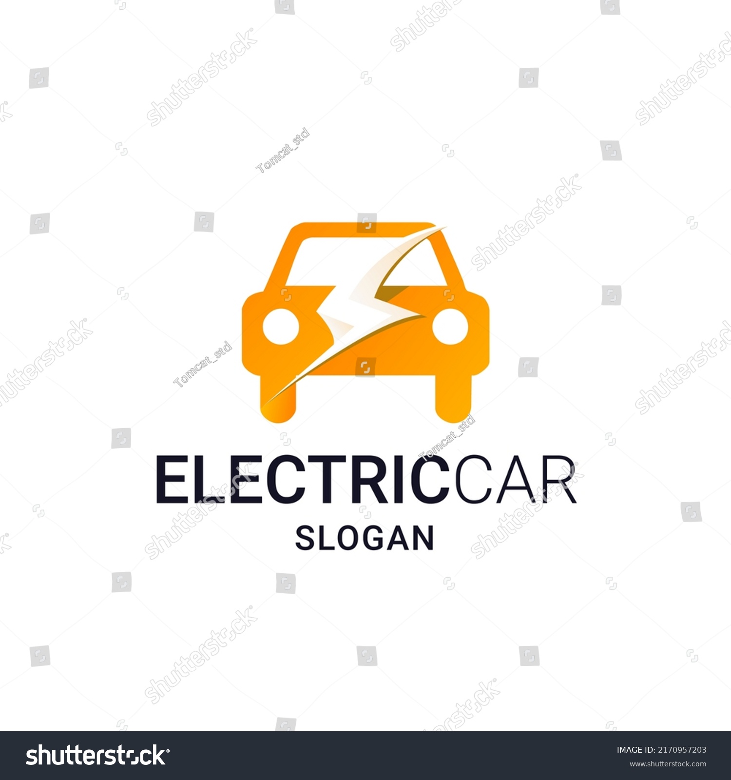 Electric Vehicle Car Lightning Logo Gradient Stock Vector (Royalty Free ...