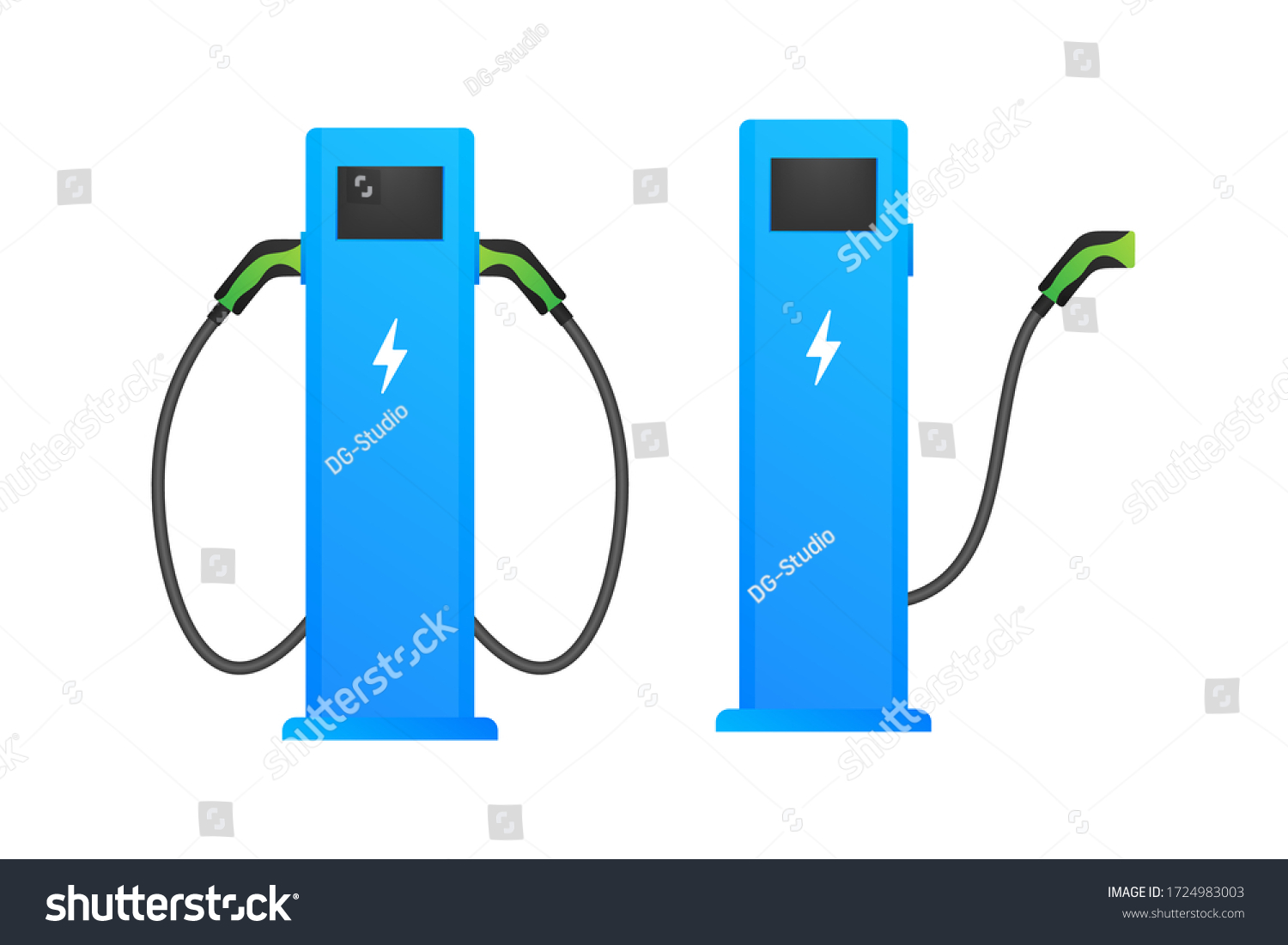SVG of Electric vehicle charging station icon. Flat ev charge. Electric car. Vector stock illustration. svg