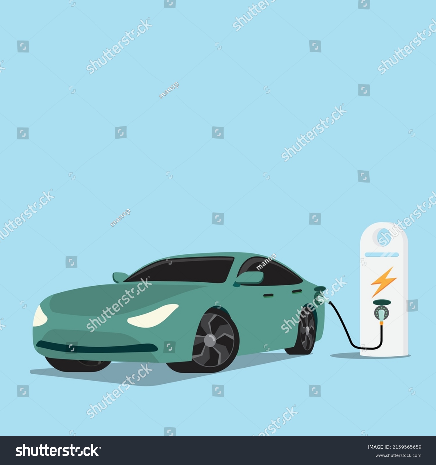 Electric Vehicle Ev Car Recharge Station Stock Vector (Royalty Free ...