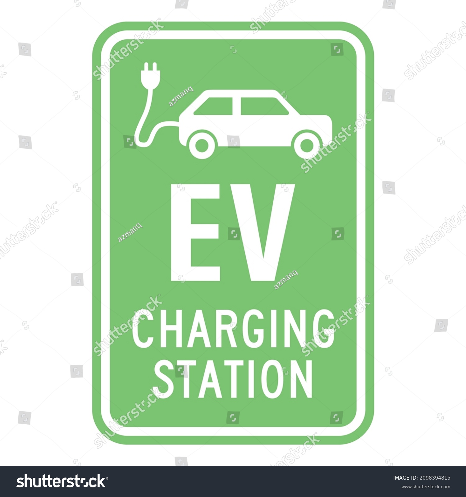 Electric Vehicle Ev Charging Station Sign Stock Vector (Royalty Free ...