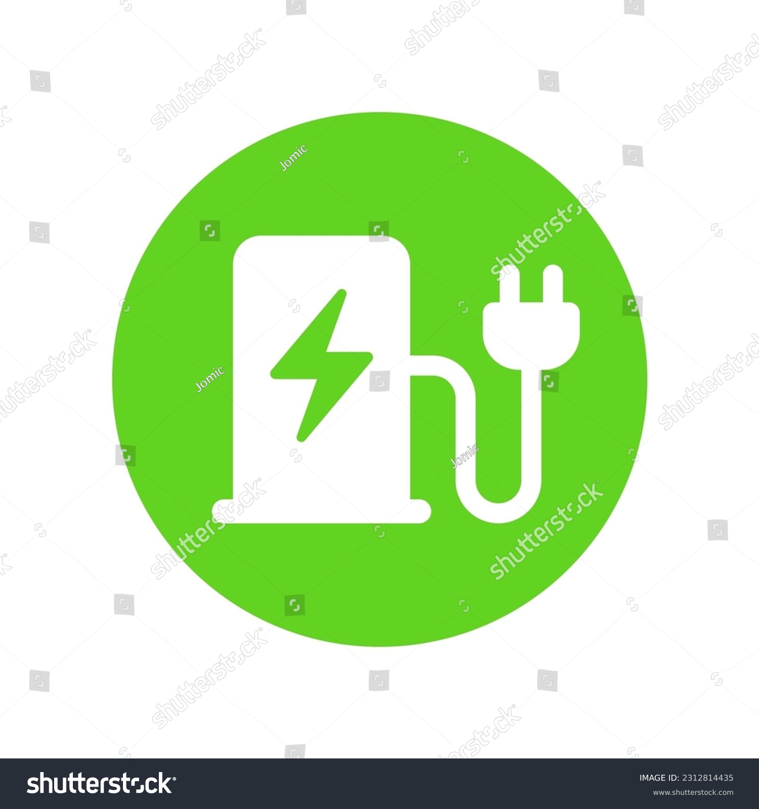 SVG of Electric vehicles charging point icon, EV car charge station circle sign, isolated on white background, Vector illustration svg