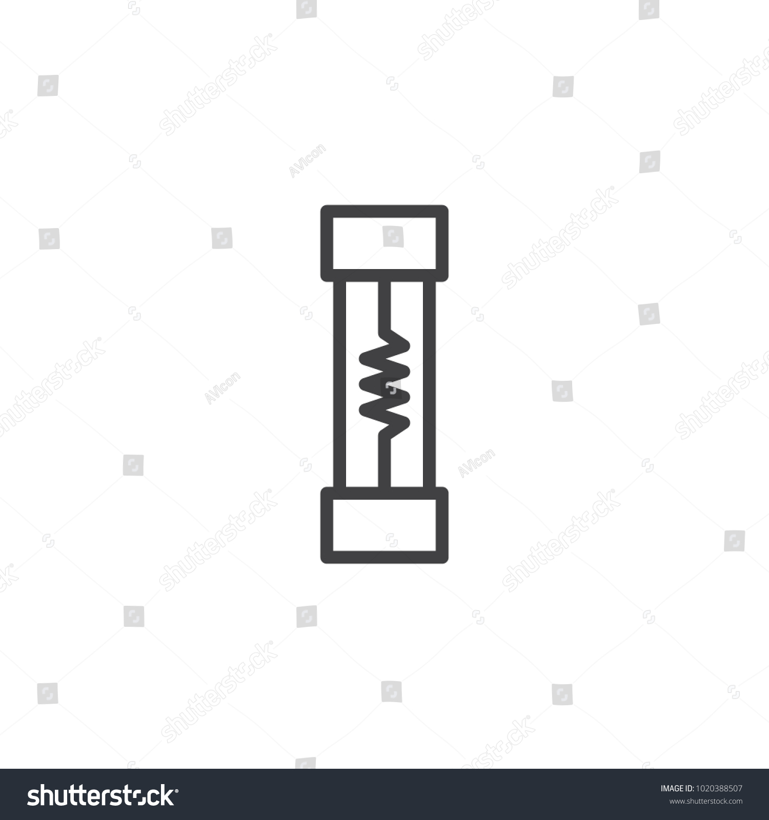 SVG of Electrical fuse line icon, outline vector sign, linear style pictogram isolated on white. Symbol, logo illustration. Editable stroke svg
