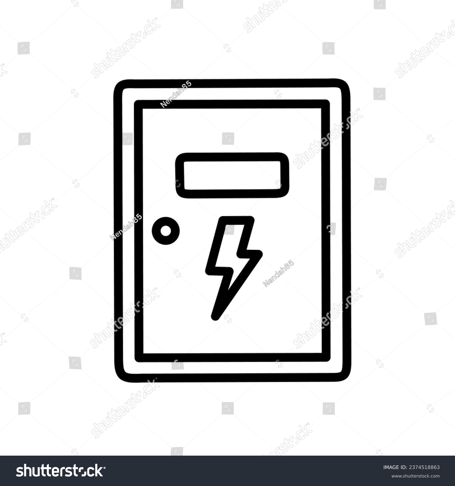SVG of electrical panel box icon with line design svg