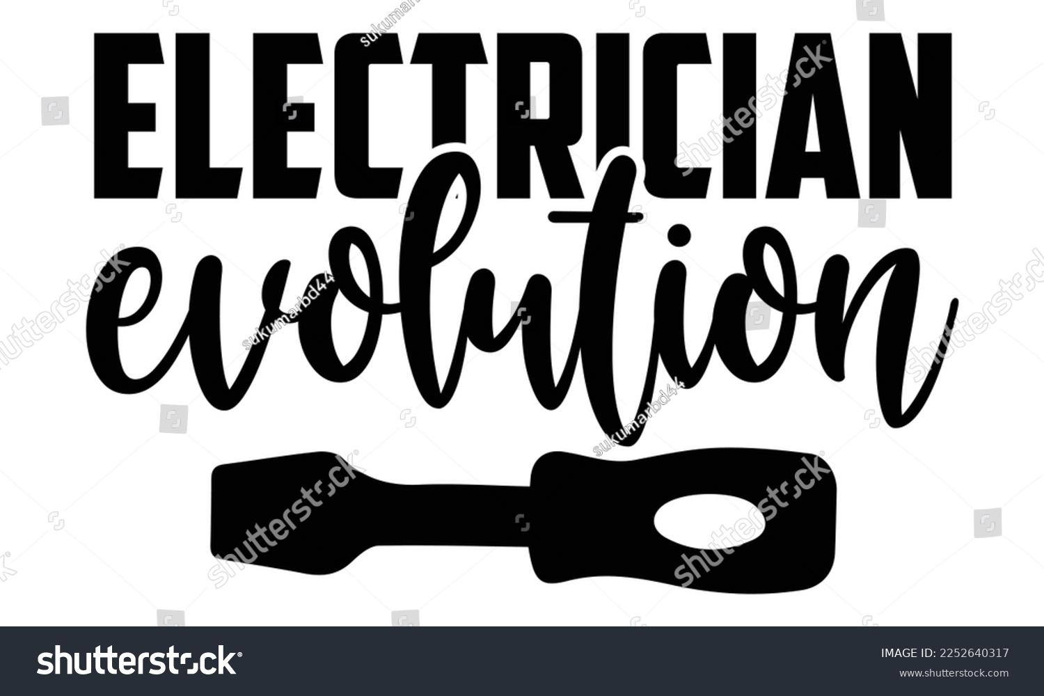 SVG of Electrician Evolution - Electrician Svg Design, Calligraphy graphic design, Hand written vector svg design, t-shirts, bags, posters, cards, for Cutting Machine, Silhouette Cameo, Cricut svg