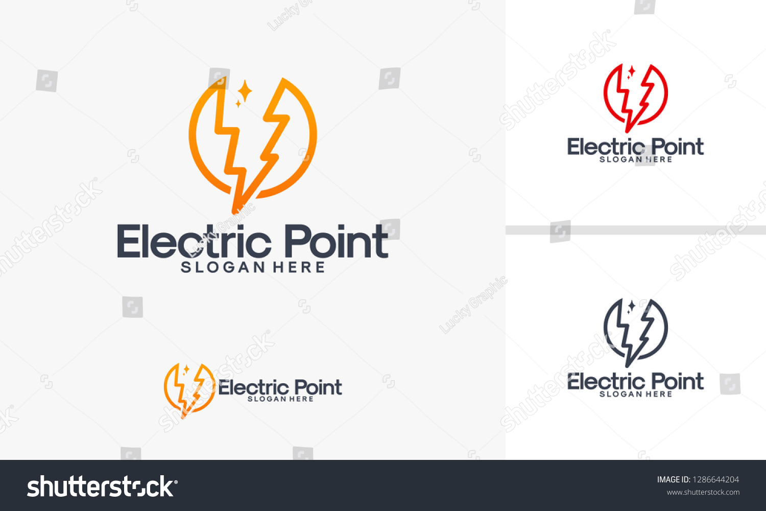 Electricity Point Logo Designs Vector Illustration Stock Vector ...