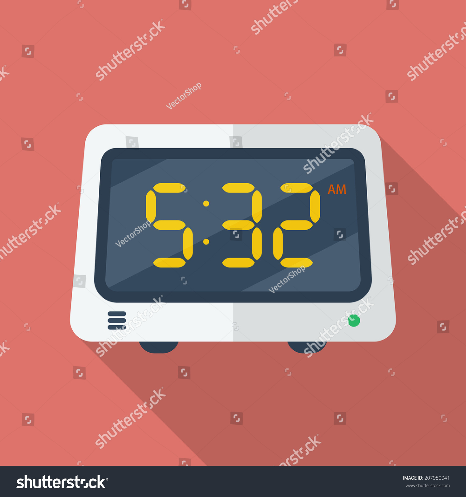 Electronic Alarm Clock Icon Watch Symbol Stock Vector (Royalty Free ...