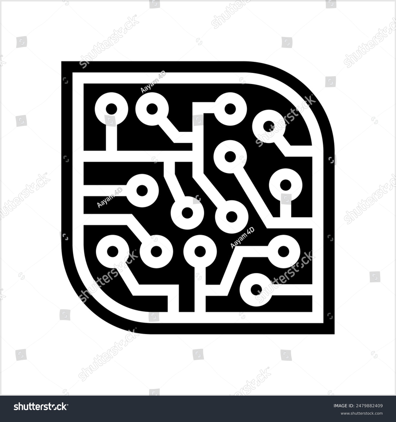 recommend clip art: Electronic Circuit Icon, Printed Conductive Wire Traces Circuit Vector Art Illustration