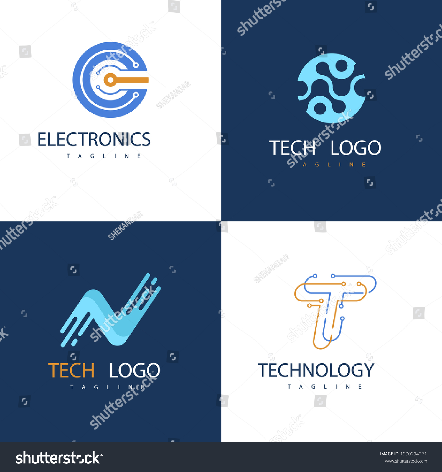 Electronic Logo Icon Design Technology Logotype Stock Vector (Royalty ...