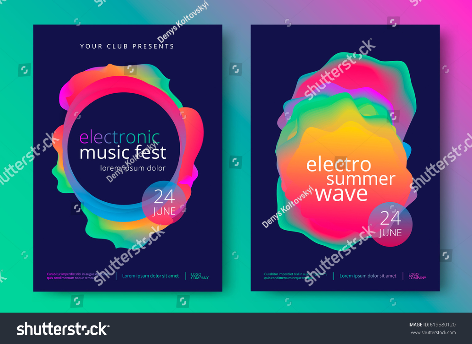 Electronic Music Fest Electro Summer Wave Stock Vector