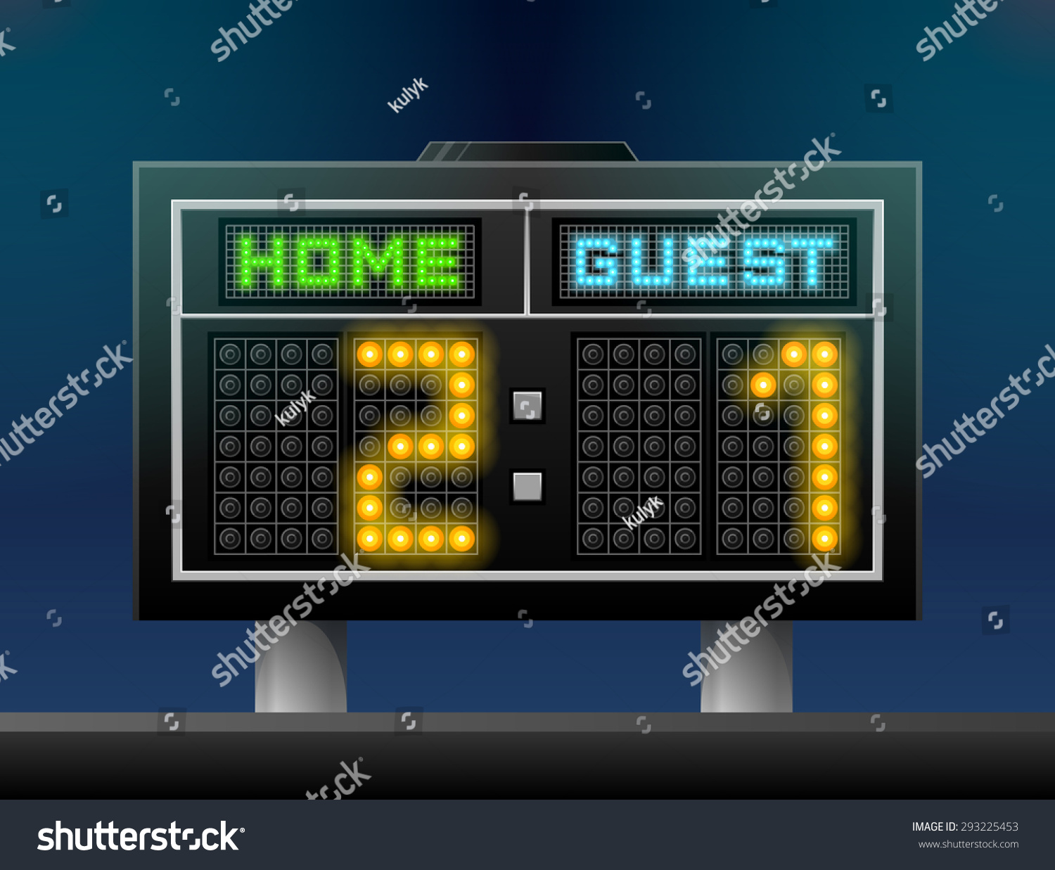 SVG of Electronic soccer scoreboard for stadium. Sport screen for association football and other games. Vector illustration for sport game & championship, gameplay svg