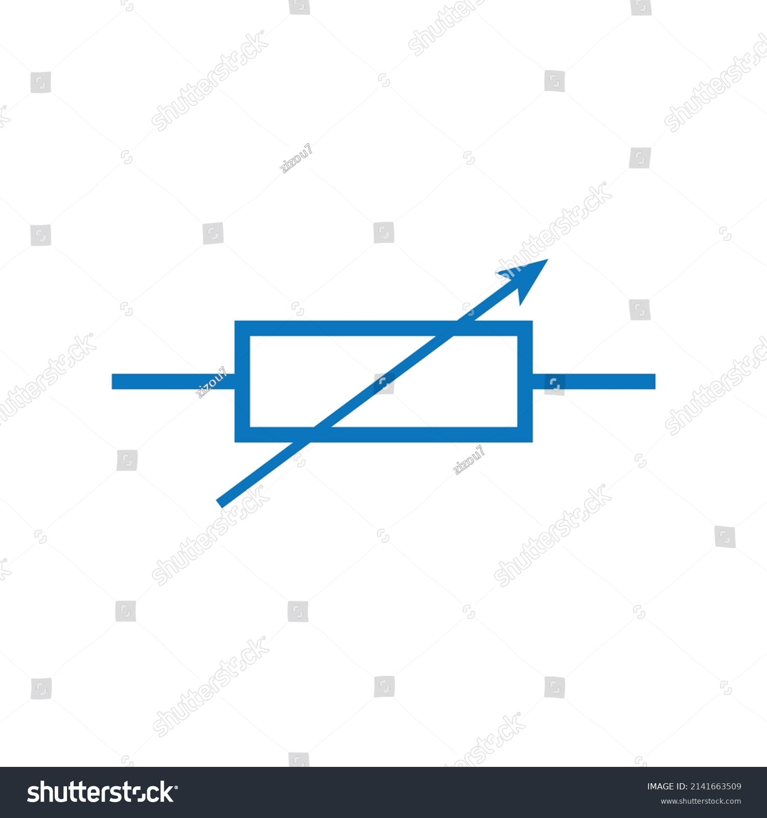 Electronic Symbol Variable Resistor Vector Illustration Stock Vector