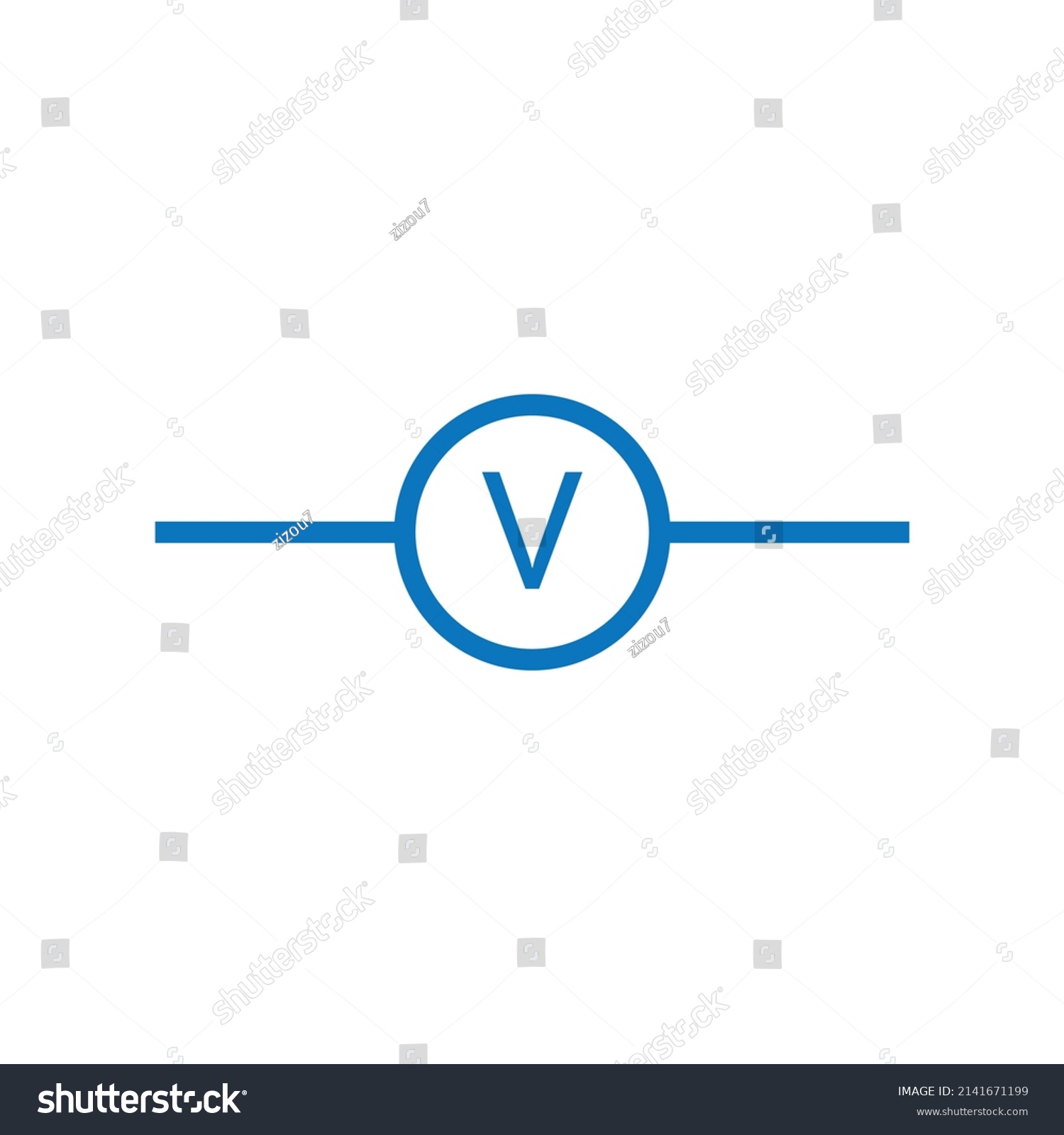 Electronic Symbol Voltmeter Vector Illustration Stock Vector (Royalty