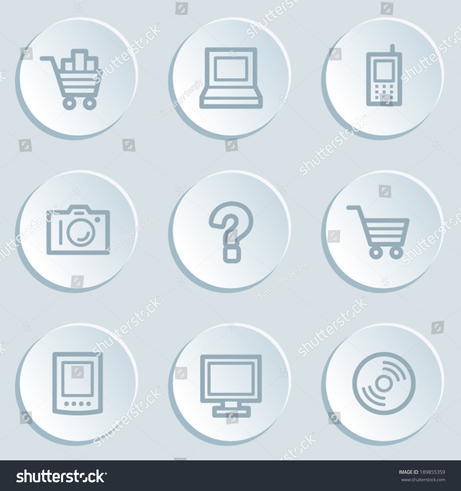 Electronics Web Icon Set 1 White Stock Vector (Royalty Free) 189855359 ...