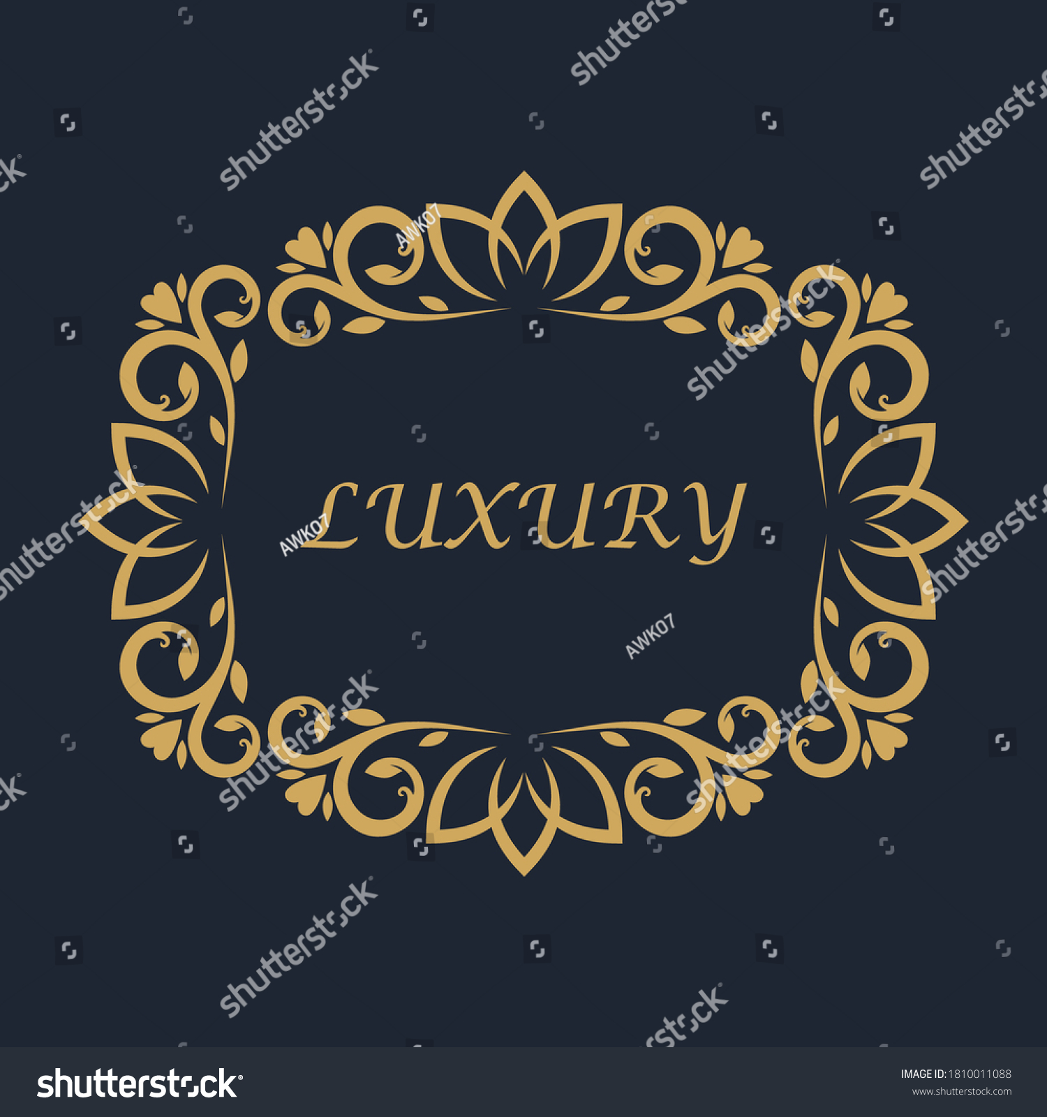 Elegan Border On Black Background Vector Stock Vector (Royalty Free ...