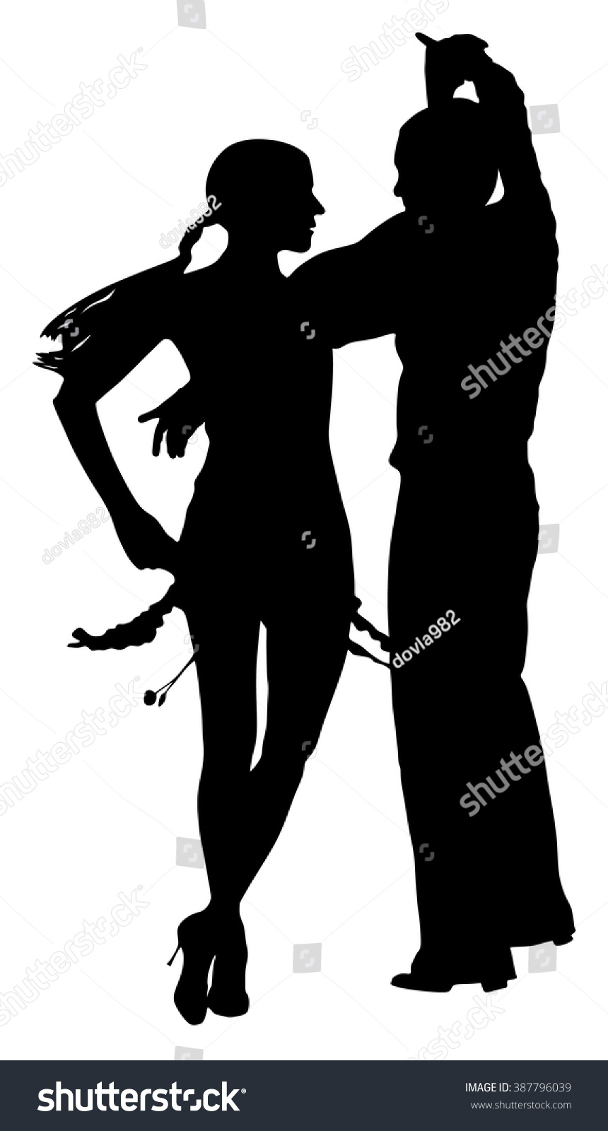 Elegance Tango Latino Dancers Vector Silhouette Vector De Stock Libre De Regal As