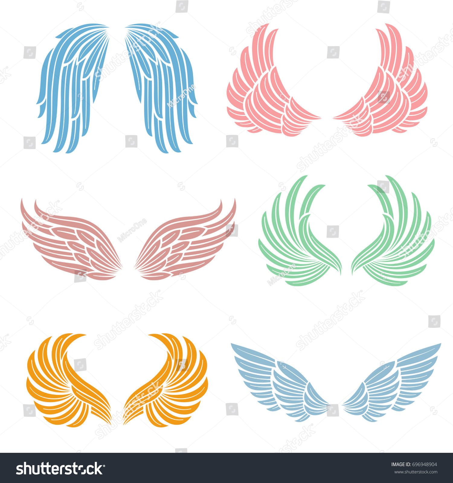 elegant angel wings long feather angelic のベクター画像素材