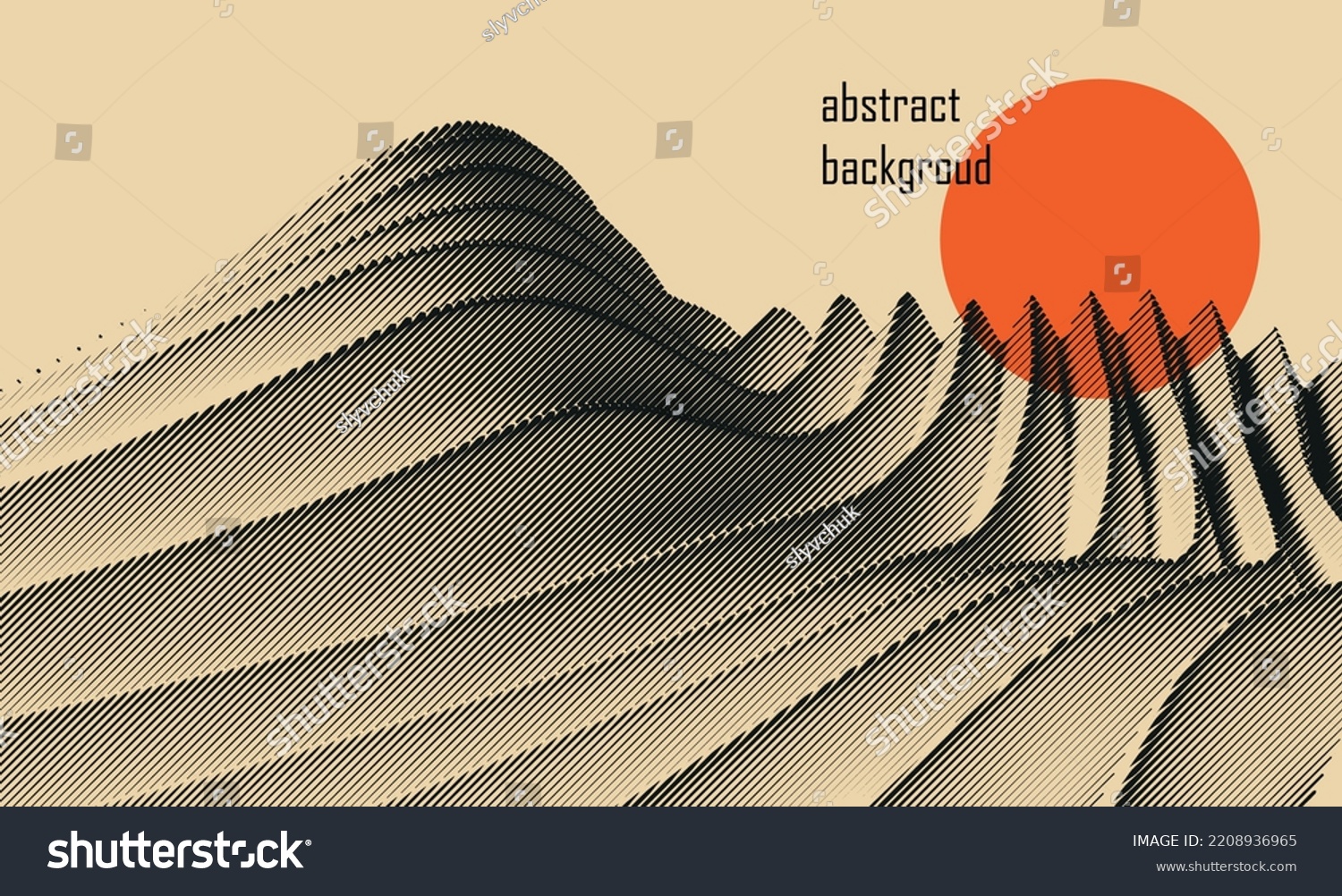 SVG of Elegant background with curved wave lines. Sand dunes. Background with optical illusion. Vector illustration svg