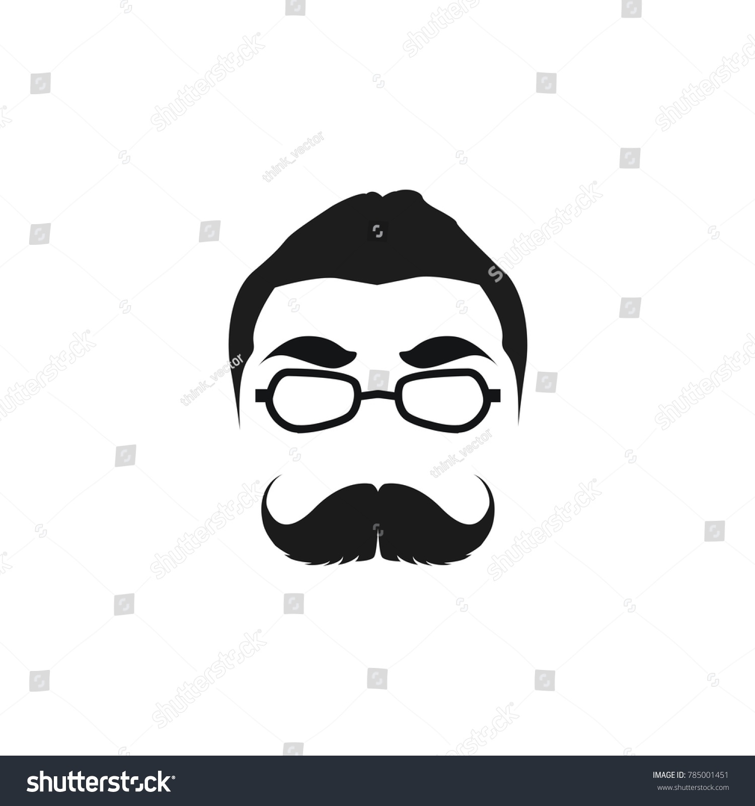 Elegant Bearded Man Face Sunglasses Hipster Stock Vector Royalty Free 785001451 9381