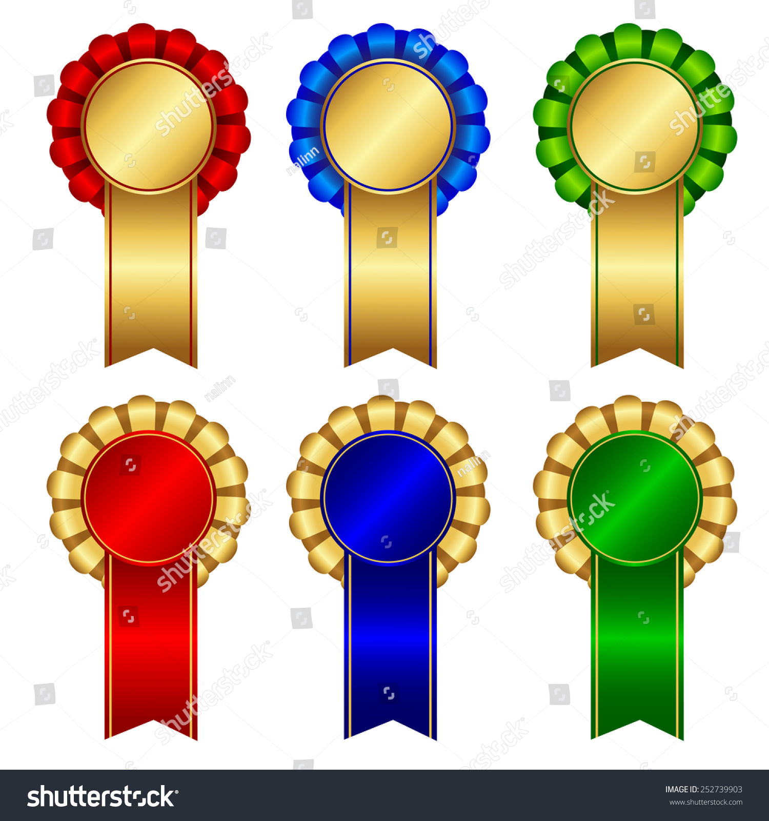 Elegant Blank Award Ribbon Rosettes Shiny Vector De Stock Libre De Regal As