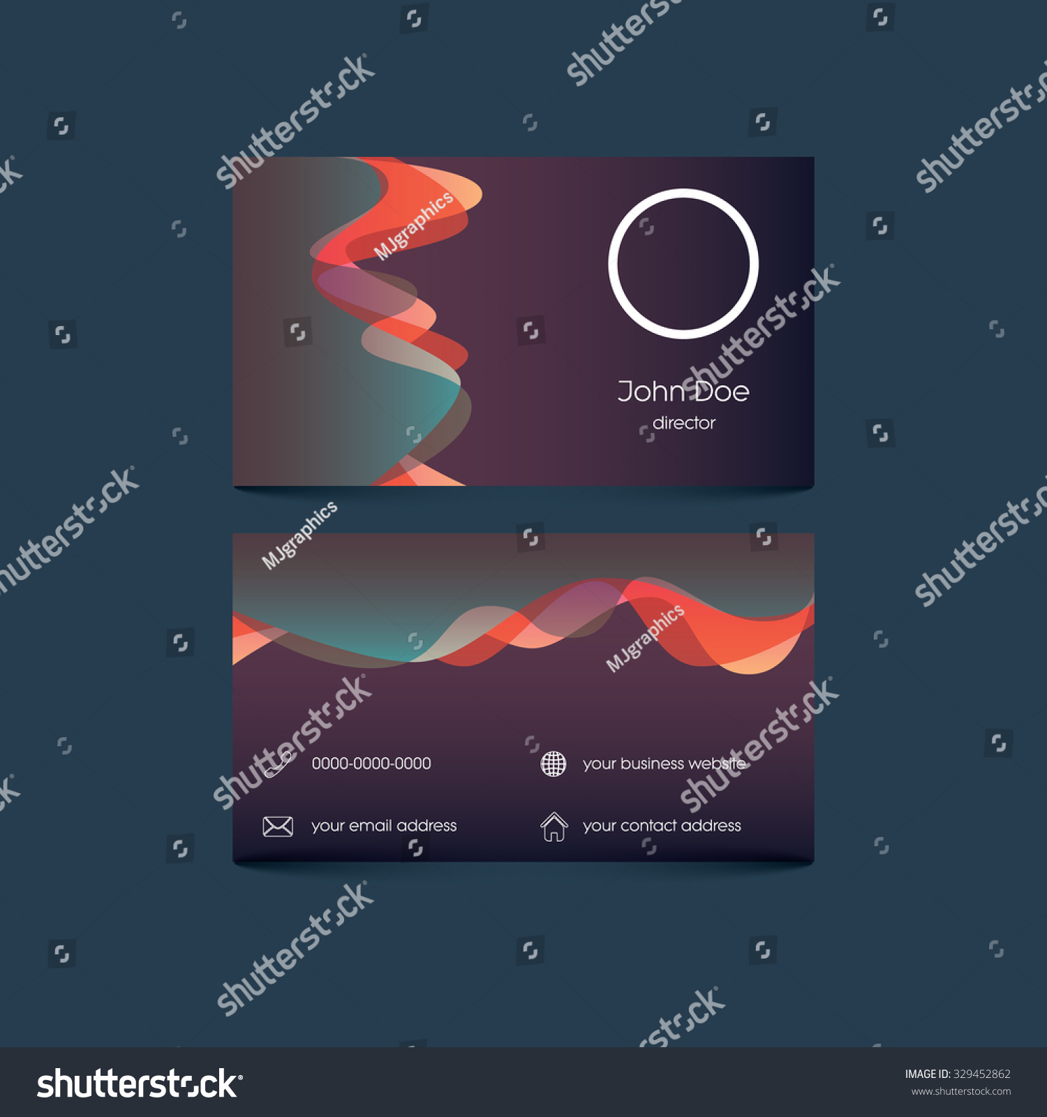 elegant business card template colorful background stock