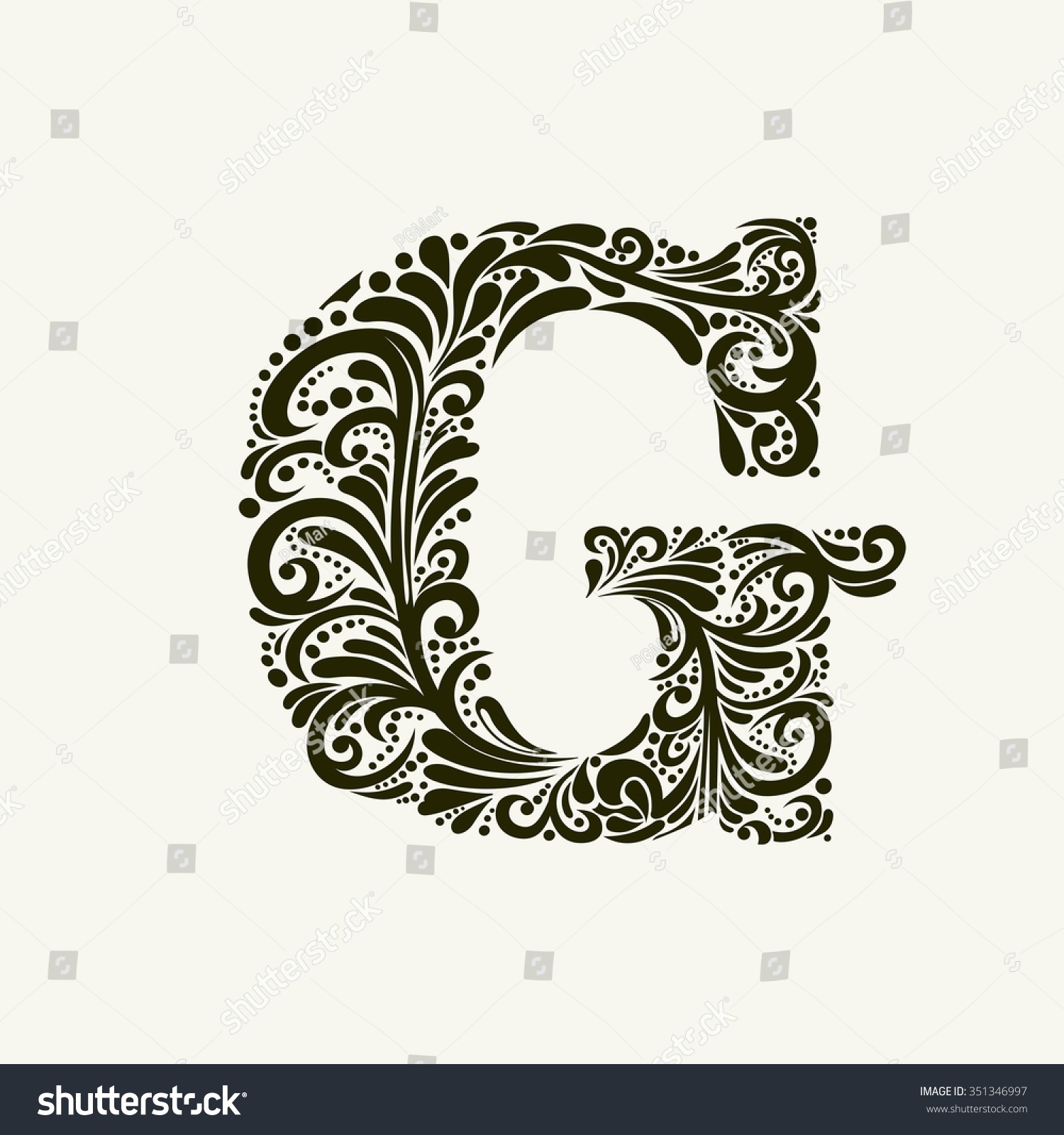 vector letter capital g Elegant Stock Capital Baroque Style Vector G Letter