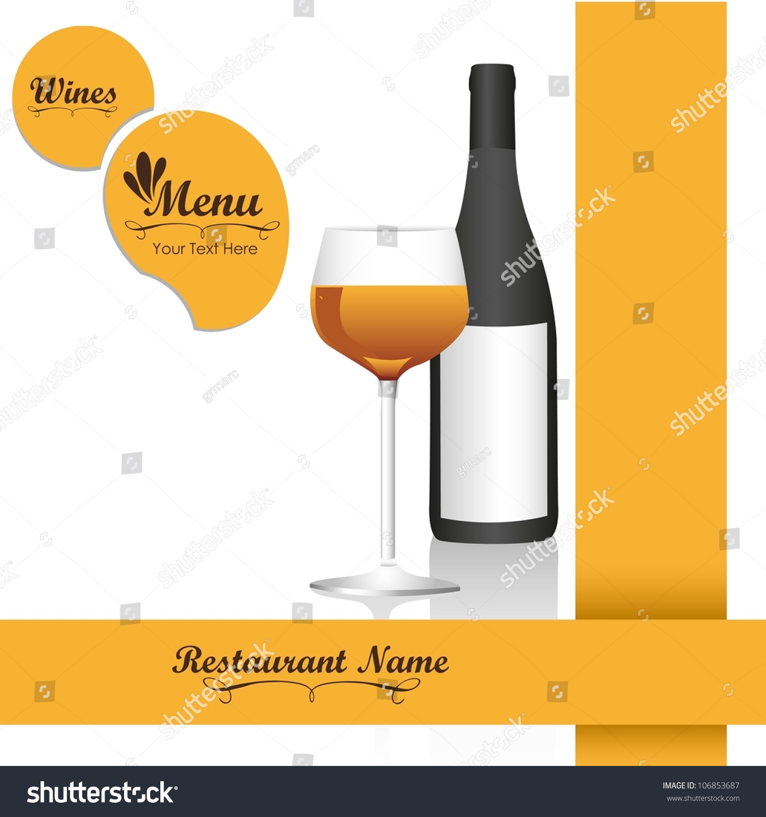 Elegant Card For Wines Menu, Vector Illustration - 106853687 : Shutterstock